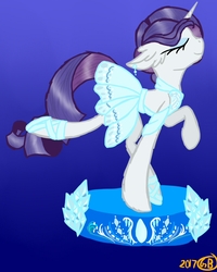 Size: 800x1000 | Tagged: safe, artist:goldenbrush156, rarity, pony, g4, ballerina, clothes, concave belly, dress, female, raised hoof, raised leg, raririna, slender, solo, thin