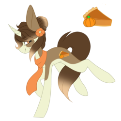 Size: 2048x2048 | Tagged: safe, artist:umiimou, oc, oc only, oc:pumpkin spice, pony, unicorn, clothes, female, high res, mare, scarf, simple background, solo, transparent background