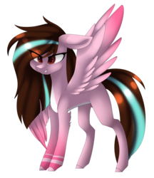 Size: 1024x1185 | Tagged: safe, artist:hyshyy, oc, oc only, oc:virtual paint, pegasus, pony, colored wings, female, mare, multicolored wings, simple background, solo, transparent background