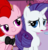 Size: 1311x1362 | Tagged: safe, artist:dsfranch, edit, rarity, oc, oc:happy pie, pony, g4, bowtie, not pinkie pie