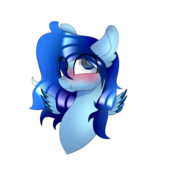 Size: 3000x3000 | Tagged: safe, artist:tomboygirl45, oc, oc only, oc:winter winds, pegasus, pony, blushing, bust, female, high res, mare, portrait, simple background, solo, transparent background