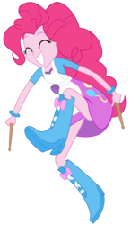 Size: 1895x3235 | Tagged: safe, artist:lifes-remedy, pinkie pie, equestria girls, g4, my little pony equestria girls: summertime shorts, the art of friendship, ^^, actually legit eqg panty shot, boots, clothes, cute, diapinkes, drumsticks, eyes closed, female, grin, happy, panties, panty shot, pink underwear, shoes, simple background, skirt, skirt lift, smiling, solo, transparent background, underwear, upskirt, vector, you know for kids
