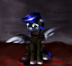 Size: 1840x1689 | Tagged: safe, artist:kourma, oc, oc only, pegasus, pony, sad, solo