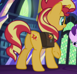 Size: 743x717 | Tagged: safe, screencap, sunset shimmer, equestria girls, g4, mirror magic, spoiler:eqg specials, butt, cropped, plot, saddle bag