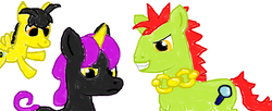 Size: 1342x548 | Tagged: safe, artist:zookinator-hedgie, pony, charmy bee, espio the chameleon, male, ponified, sonic the hedgehog (series), vector the crocodile