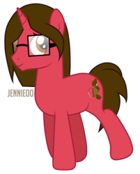 Size: 2819x3500 | Tagged: safe, artist:jennieoo, oc, oc only, oc:patchwork, pony, unicorn, g4, glasses, high res, male, show accurate, simple background, solo, stallion, transparent background, vector