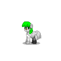 Size: 400x400 | Tagged: safe, oc, oc only, oc:nightshade (furry), cat, pony, pony town, alternate hair color, furry, green hair, non-mlp oc, simple background, transparent background