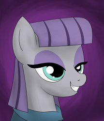 Size: 4961x5769 | Tagged: safe, artist:theravencriss, maud pie, earth pony, pony, g4, absurd resolution, atg 2017, bust, female, grin, irrational exuberance, lidded eyes, mare, newbie artist training grounds, portrait, smiling, solo, when she smiles
