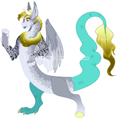 Size: 900x900 | Tagged: safe, artist:bijutsuyoukai, oc, oc only, draconequus, pony, draconequus oc, offspring, parent:derpy hooves, parent:discord, parents:derpcord, simple background, solo, transparent background, watermark