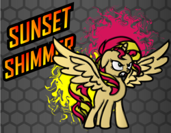 Size: 12800x10000 | Tagged: safe, artist:evil-sparkle, edit, vector edit, sunset shimmer, alicorn, pony, fighting is magic, g4, twilight's kingdom, absurd resolution, alicornified, angry, female, missing cutie mark, race swap, shimmercorn, solo, vector