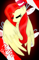 Size: 572x860 | Tagged: safe, artist:dsfranch, oc, oc only, oc:fluttershout, pegasus, pony, eyes closed, female, mare, solo