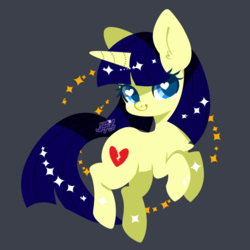 Size: 1024x1024 | Tagged: safe, artist:snow angel, oc, oc only, oc:mirage, pony, unicorn, art trade, cute, female, heart eyes, mare, ocbetes, simple background, smiling, solo, wingding eyes