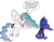 Size: 3272x2568 | Tagged: safe, artist:supahdonarudo, princess celestia, princess luna, alicorn, pony, a royal problem, g4, angry, dialogue, high res, meta, scrunchy face, simple background, speech bubble, swapped cutie marks, transparent background, vector