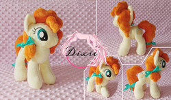 Size: 6000x3500 | Tagged: safe, artist:dixierarity, pear butter, earth pony, pony, g4, the perfect pear, handmade, irl, photo, plushie
