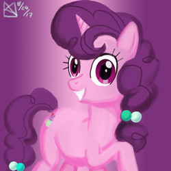Size: 1500x1500 | Tagged: safe, artist:kelseyleah, sugar belle, pony, unicorn, g4, female, mare, smiling, solo