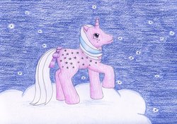 Size: 1024x719 | Tagged: safe, artist:normaleeinsane, milky way, pony, g1, female, solo, traditional art