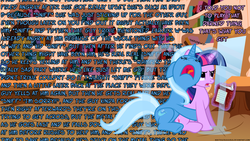 Size: 1280x720 | Tagged: safe, artist:navitaserussirus, trixie, twilight sparkle, pony, g4, cropped, crying, female, golden oaks library, lesbian, ship:twixie, shipping