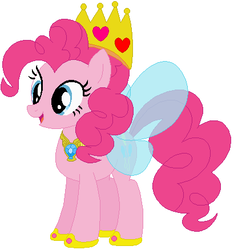 Size: 410x438 | Tagged: safe, artist:selenaede, artist:user15432, pinkie pie, fairy, fairy pony, pony, g4, base used, blue wings, crown, element of laughter, fairies are magic, fairy princess, fairy wings, jewelry, necklace, princess of fairies, princess pinkie pie, regalia, solo