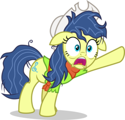 Size: 1046x1009 | Tagged: safe, artist:punzil504, fiddlesticks, earth pony, pony, g4, apple family member, atg 2017, clothes, cowboy hat, female, floppy ears, hat, mare, messy mane, newbie artist training grounds, open mouth, simple background, solo, stetson, transparent background