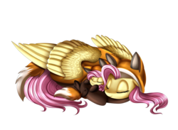 Size: 3698x2711 | Tagged: safe, artist:pridark, fluttershy, fox, pegasus, pony, g4, animal costume, baby, baby pony, clothes, commission, costume, cute, female, filly, filly fluttershy, high res, mare, pajamas, self ponidox, shyabetes, simple background, sleeping, smiling, transparent background, weapons-grade cute, younger