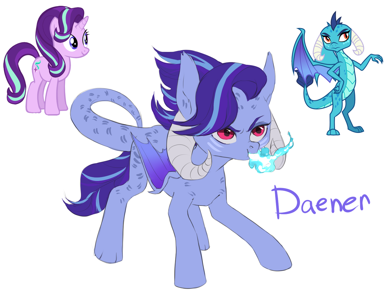 1519192 Artist Halfthecat Dracony Dragon Fire Breath 1519192 Artist Halfthecat Dracony Dragon Fire Breath Fusion Hybrid Pony Princess Ember Safe Smiling Starlight Glimmer