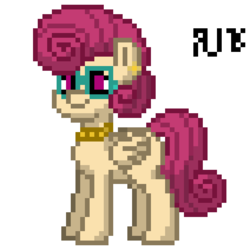Size: 530x530 | Tagged: safe, artist:radical user 76, derpibooru exclusive, posey shy, pegasus, pony, g4, female, glasses, jewelry, mare, necklace, pearl necklace, pixel art, simple background, solo, white background