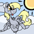Size: 2000x2000 | Tagged: safe, artist:binkyt11, derpibooru exclusive, derpy hooves, pegasus, pony, g4, atg 2017, cloud, derp, female, flying, high res, mare, newbie artist training grounds, smiling, solo, sun, tongue out