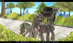 Size: 1024x600 | Tagged: safe, artist:ognevitsa, oc, oc only, pegasus, pony, female, mare, russian, walking