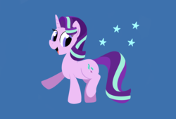 Size: 1280x865 | Tagged: safe, artist:taurson, starlight glimmer, pony, unicorn, g4, blue background, female, happy, lineless, simple background, smiling, solo