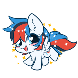 Size: 1024x1024 | Tagged: safe, artist:snow angel, oc, oc only, oc:retro city, pegasus, pony, chibi, commission, cute, female, heart eyes, mare, ocbetes, simple background, solo, transparent background, wingding eyes