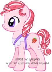 Size: 398x556 | Tagged: safe, artist:petraea, oc, oc only, oc:strawbery swirl, earth pony, pony, apron, clothes, female, mare, simple background, solo, transparent background