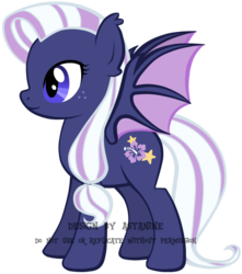 Size: 489x552 | Tagged: safe, artist:petraea, oc, oc only, oc:midnight sketch, bat pony, pony, adoptable, female, mare, simple background, solo, transparent background