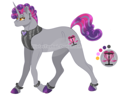 Size: 1125x872 | Tagged: safe, artist:bijutsuyoukai, oc, oc only, unnamed oc, pony, unicorn, female, magical lesbian spawn, mare, offspring, parent:maud pie, parent:princess amore, solo