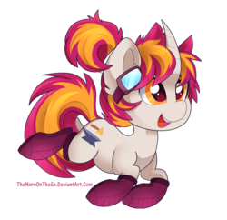 Size: 900x870 | Tagged: safe, artist:thenornonthego, oc, oc only, oc:ironfire, pony, curved horn, goggles, horn, male, open mouth, simple background, solo, stallion, transparent background