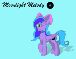 Size: 3300x2550 | Tagged: safe, artist:lunar froxy, oc, oc only, oc:moonlight melody, pegasus, pony, bow, chest fluff, collar, female, flowing mane, high res, mare, reference sheet, shadow, simple background, solo, tongue out