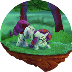 Size: 2000x1979 | Tagged: safe, artist:discorded, rarity, pony, unicorn, g4, atg 2017, eating, eyes closed, female, grass, grazing, herbivore, horses doing horse things, mare, newbie artist training grounds, scenery, solo, tribal