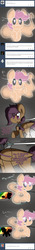 Size: 1024x7315 | Tagged: safe, artist:rosexknight, scootaloo, ghost, ghost pony, pegasus, pony, undead, ask factory scootaloo, fanfic:rainbow factory, g4, clothes, collar, comic, dog collar, factory scootaloo, ghostly scootaloo, leash, silhouette, spectra