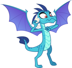 Size: 4072x3845 | Tagged: safe, artist:frownfactory, princess ember, dragon, g4, triple threat, .svg available, :s, colored wings, female, multicolored wings, red eyes, simple background, solo, svg, transparent background, vector, wavy mouth, wings