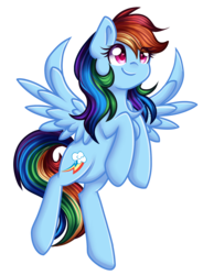 Size: 1200x1627 | Tagged: safe, artist:sketchyhowl, rainbow dash, pony, g4, female, flying, simple background, smiling, solo, transparent background