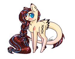 Size: 500x394 | Tagged: safe, artist:inspiredpixels, oc, oc only, oc:pixel, earth pony, pony, blushing, female, mare, pixel art, simple background, solo, transparent background
