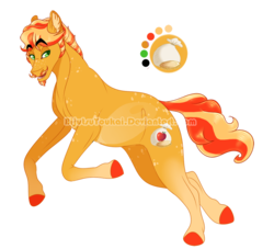 Size: 1040x945 | Tagged: safe, artist:bijutsuyoukai, oc, oc only, earth pony, pony, male, offspring, parent:applejack, parent:flam, parents:flamjack, simple background, stallion, transparent background