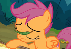 Size: 590x406 | Tagged: safe, screencap, scootaloo, pony, campfire tales, g4, animated, discovery family logo, female, gif, scared