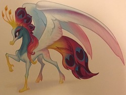 Size: 816x615 | Tagged: safe, artist:rebecca dart, queen novo, classical hippogriff, hippogriff, g4, my little pony: the movie, the art of my little pony: the movie, concept art, female, solo, spoiler