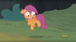 Size: 1673x930 | Tagged: safe, screencap, scootaloo, pony, campfire tales, g4, discovery family logo, female, solo
