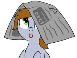 Size: 825x625 | Tagged: safe, artist:neuro, oc, oc only, oc:littlepip, pony, unicorn, fallout equestria, :p, cute, female, looking up, mare, mlem, newspaper, silly, silly pony, simple background, solo, tongue out, transparent background