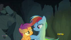 Size: 541x304 | Tagged: safe, screencap, rainbow dash, scootaloo, pony, campfire tales, g4, animated, boop, cute, cutealoo, daaaaaaaaaaaw, dashabetes, discovery family logo, female, fluttering, gif, hnnng, holding a pony, noseboop, nuzzling, scootalove, smiling, weapons-grade cute