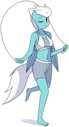 Size: 1984x3616 | Tagged: safe, artist:furrgroup, fleetfoot, pegasus, anthro, plantigrade anthro, g4, barefoot, clothes, feet, female, jump rope, mare, one eye closed, simple background, solo, sports bra, sports shorts, tank top, warmup suit, white background