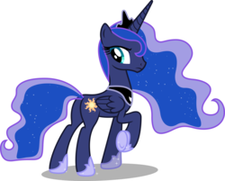 Size: 8315x6682 | Tagged: safe, artist:fruft, princess luna, alicorn, pony, a royal problem, g4, absurd resolution, butt, cutie mark, female, looking back, mare, plot, raised hoof, simple background, solo, swapped cutie marks, transparent background, vector