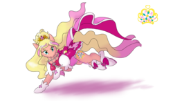Size: 1600x937 | Tagged: safe, artist:kourabiedes, pony, cure flora, female, go princess precure, haruka haruno, magical girl, ponified, pretty cure, simple background, solo, transparent background