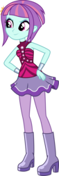 Size: 1695x5000 | Tagged: safe, artist:diegator007, sunny flare, equestria girls, equestria girls specials, g4, my little pony equestria girls: dance magic, >:), boots, clothes, cute, female, happy, high res, leggings, shoes, simple background, skirt, sleeveless, solo, transparent background, vector